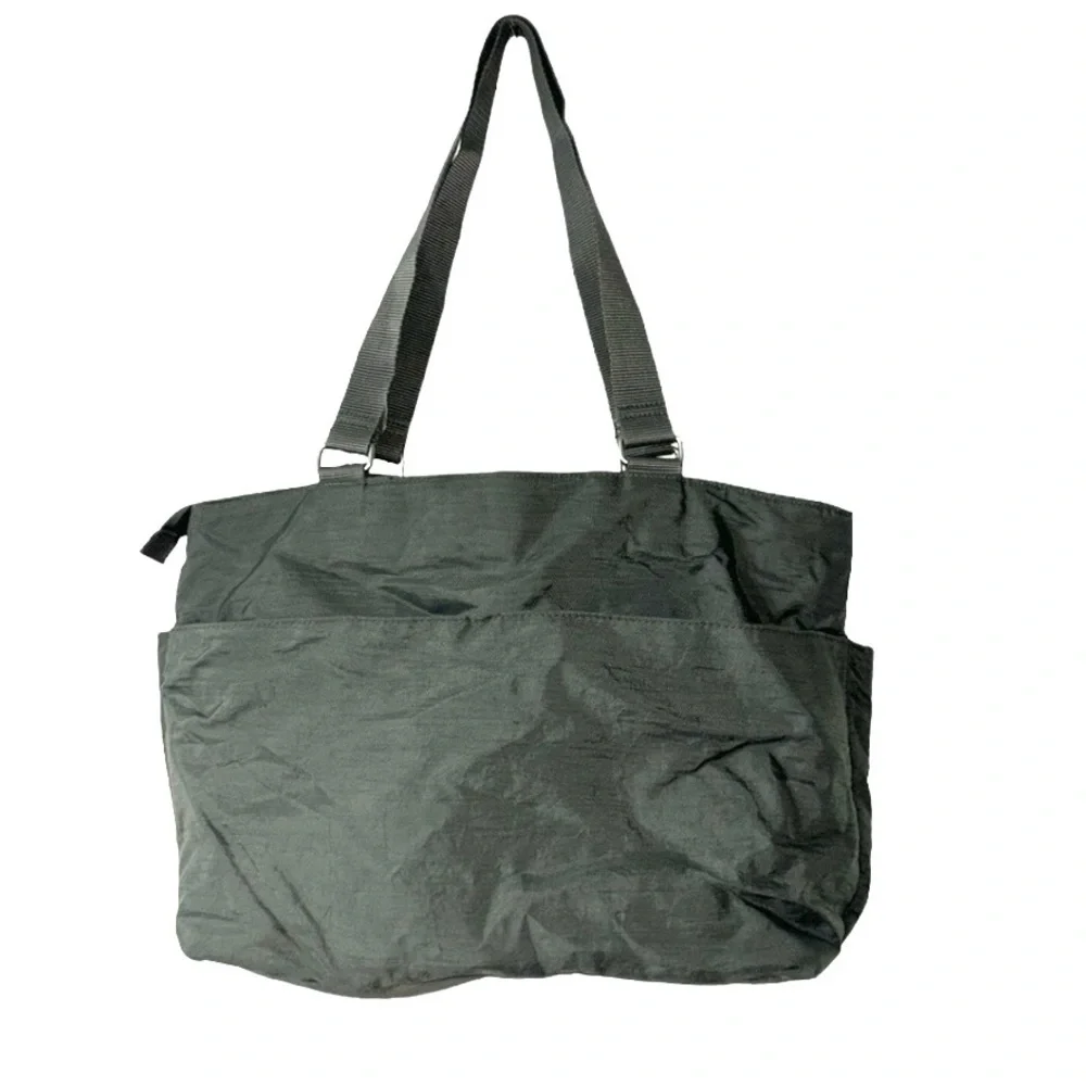 Baggallini Gray Yellow Nylon Diaper Bag Handbag Luggage Washable Utility Cargo - Picture 2 of 5